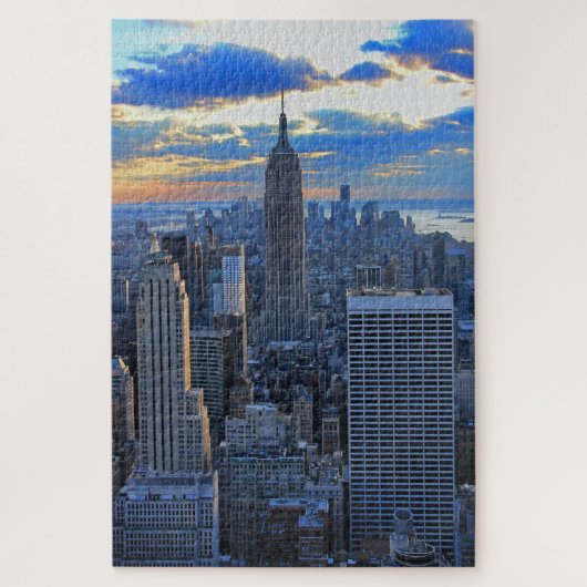 Late namiddag NYC Skyline als zonsondergang Legpuzzel (Verticaal)