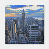 Late namiddag NYC Skyline als zonsondergang Magneet (Voorkant)