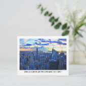 Late namiddag NYC Skyline als zonsondergang nadert Briefkaart (Staand voorkant)