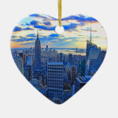 Late namiddag NYC Skyline als zonsondergang nadert Keramisch Ornament (Voorkant)