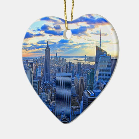 Late namiddag NYC Skyline als zonsondergang nadert Keramisch Ornament (Links)