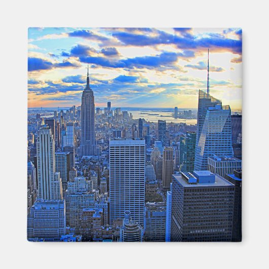 Late namiddag NYC Skyline als zonsondergang nadert Magneet (Voorkant)