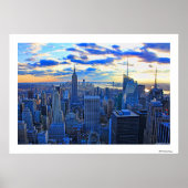 Late namiddag NYC Skyline als zonsondergang nadert Poster (Voorkant)