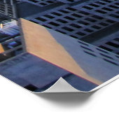 Late namiddag NYC Skyline als zonsondergang Poster (Hoek)