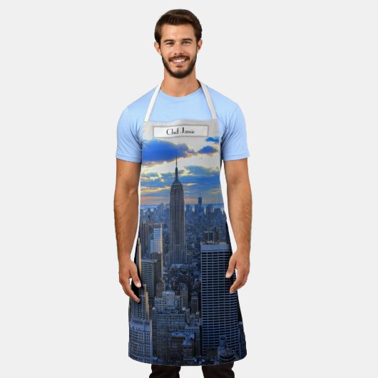 Late namiddag NYC Skyline als zonsondergang Schort (Gedragen)