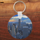 Late namiddag NYC Skyline als zonsondergang Sleutelhanger (Voorkant)