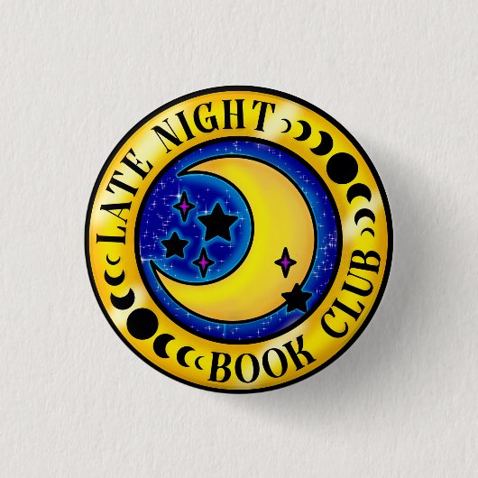 Late Night Book Club Badge Ronde Button 3,2 Cm (Voorkant)