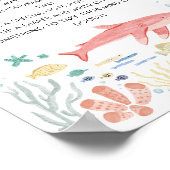 Late Night Daipers onder het Zeeen Baby shower Poster (Hoek)