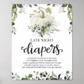 Late Night Diapers Baby shower Game Sign Poster (Voorkant)