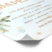 Late Night Diapers Blue Gold Winter Baby shower Poster (Hoek)