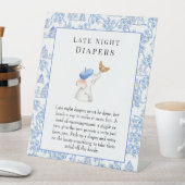 Late Night Diapers French Girl Baby shower Pedesta Reclamebord Met Voetstuk (Insitu)