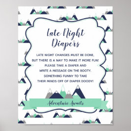Late Night Diapers Game Sign Poster