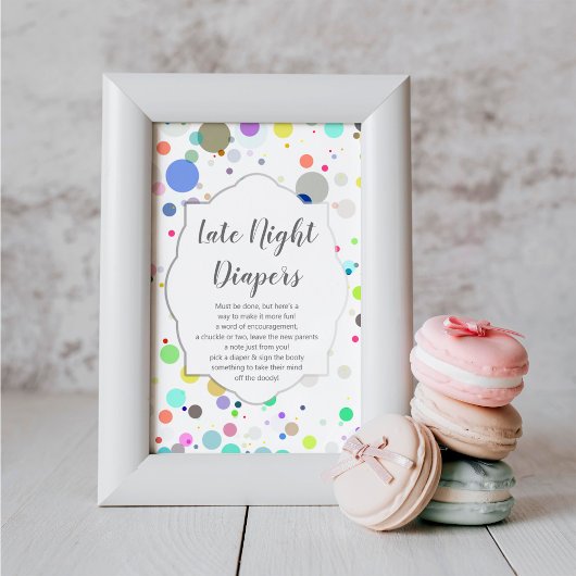 "Late Night Diapers" Geslacht onthullen Baby showe Poster