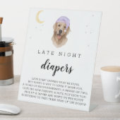 Late Night Diapers Labrador Baby shower Waterverf Reclamebord Met Voetstuk (Insitu)
