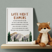Late Night Diapers Mountains Baby shower Games