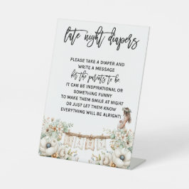 Late night diapers reclamebord met voetstuk