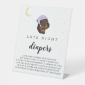 Late Night Diapers Rottweiler Baby shower Reclamebord Met Voetstuk (Voorkant)