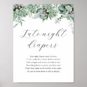 Late Night Diapers Shower Game Sign Poster (Voorkant)