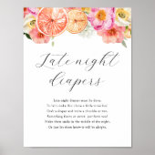 Late Night Diapers Shower Game Sign Poster (Voorkant)