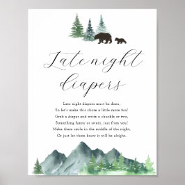 Late Night Diapers Shower Game Sign Poster