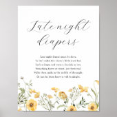 Late Night Diapers Shower Game Sign Poster (Voorkant)