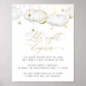 Late Night Diapers Sign. Baby shower Game Poster (Voorkant)