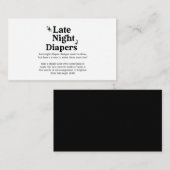 Late Night Diapers Sign, Diaper Thoughts Sign, Informatiekaartje (Voorkant / Achterkant)