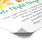 Late Night Diapers Wild Oerwoud Safari Baby shower Poster (Hoek)