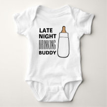 Late Night Drinking Bud fles baby shirt romper