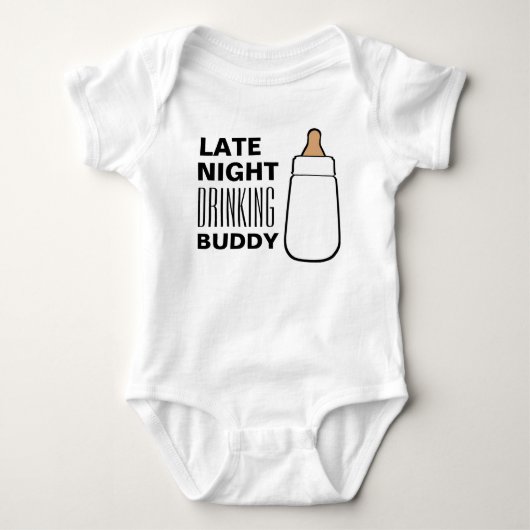 Late Night Drinking Bud fles baby shirtje (Voorkant)