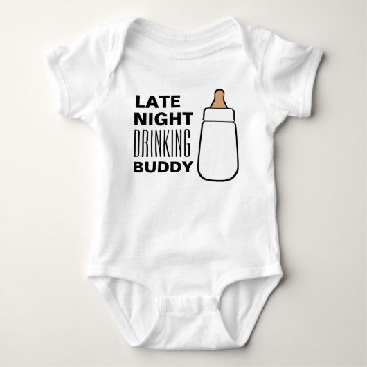 Late Night Drinking Bud flesje baby shirt body (Voorkant)