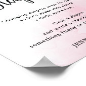 Late Night Luier Activiteit Roze Blauwe Waterverf Poster (Hoek)