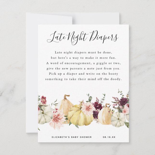 Late Night Luier | Baby Shower Spel (Voorkant)