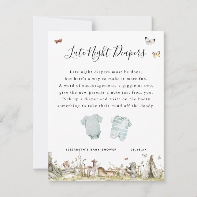 Late Night Luier | Baby Shower Spel (Voorkant)