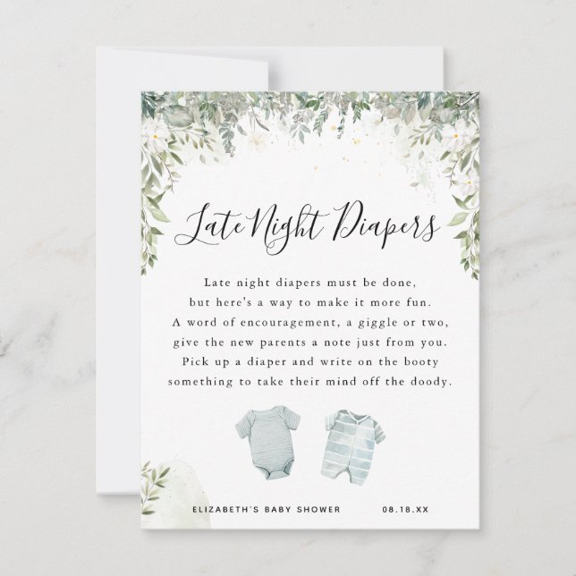 Late Night Luier | Baby Shower Spel (Voorkant)