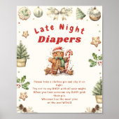 Late Night Luier Christmas Baby shower spel Poster (Voorkant)