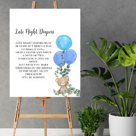 Late Night Luier Oh Boy Beer Ballon Eucalyptus Poster