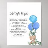 Late Night Luier Oh Boy Beer Ballon Eucalyptus Poster (Voorkant)