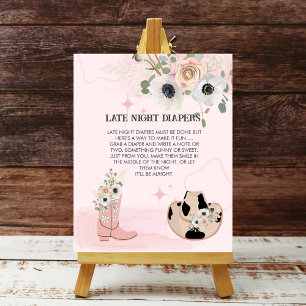 Late Night Luier Saddle Up Westerne Cowgirl Thema Poster