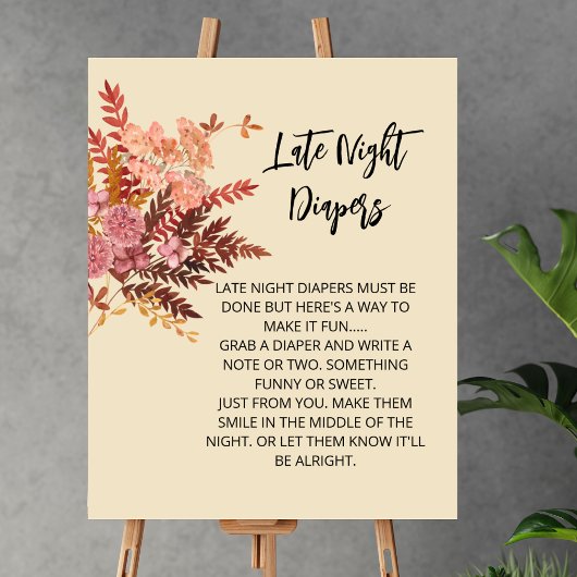 Late Night Luier Spel Boho Herfst Rustiek Bruin Poster