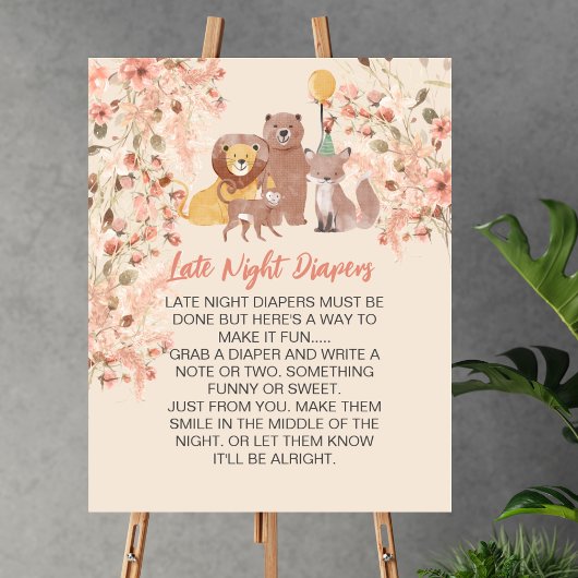 Late Night Luier Spel Boho Safari Pampas Gras Poster