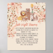 Late Night Luier Spel Boho Safari Pampas Gras Poster (Voorkant)