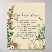 Late Night Luier Spel Herfst Rustieke Bruine Bloem Poster (Voorkant)