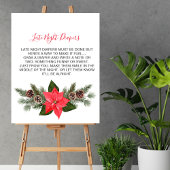 Late Night Luier Spel Winter Kerstmis Poinsettia Poster