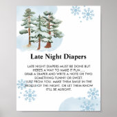 Late Night Luier Spel Winter Wonderland Sneeuwvlok Poster (Voorkant)