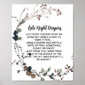 Late Night Luier spelletjes winterberry rustieke b Poster (Voorkant)