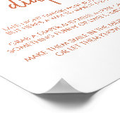 Late Night Luier Teken Boho Hart Terracotta Poster (Hoek)