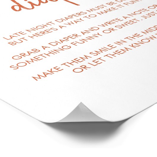 Late Night Luier Teken Boho Hart Terracotta Poster (Hoek)