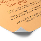 Late Night Luier Teken Roze Perzik Tuin Bloemen Poster (Hoek)