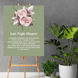 Late Night Luier Winter baby in bloei Poster